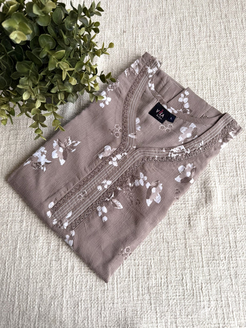 L size printed viscose cotton nighty