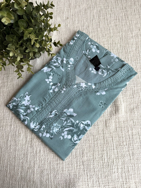 L size printed viscose cotton nighty