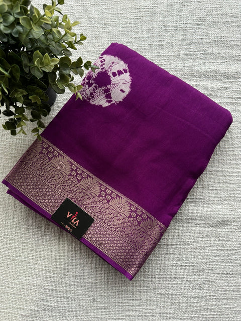 Printed dola silk saree with blouse