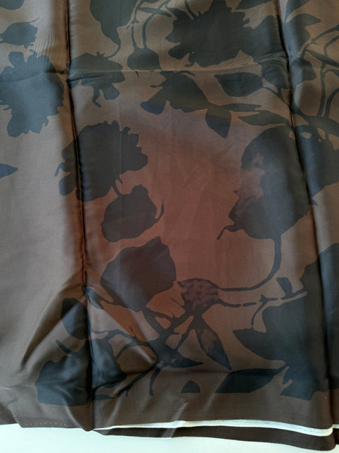 Vintage floral printed satin saree