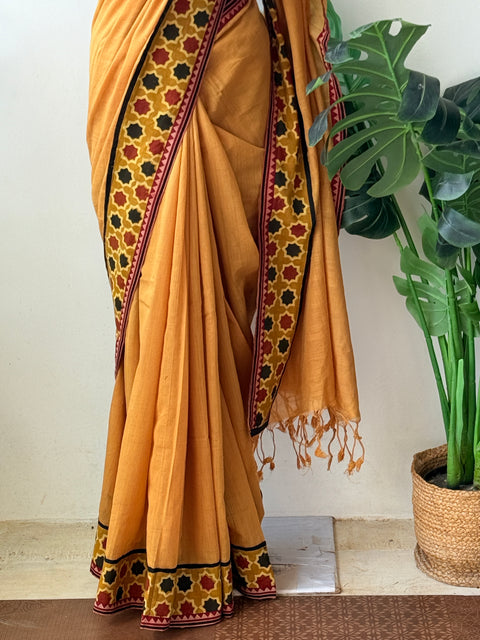 Patch work Mangalgiri Cotton Saree