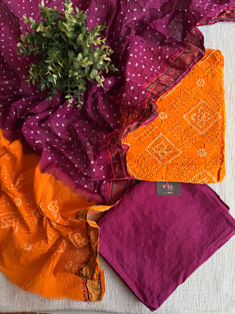 Bandhej cotton salwar material