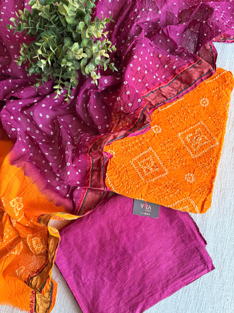 Bandhej cotton salwar material