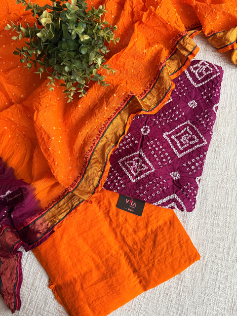 Bandhej cotton salwar material