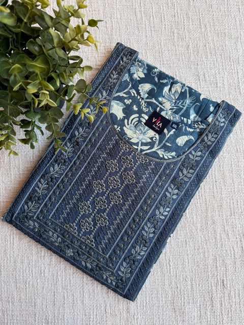 XXL size mirror work printed cotton nighty