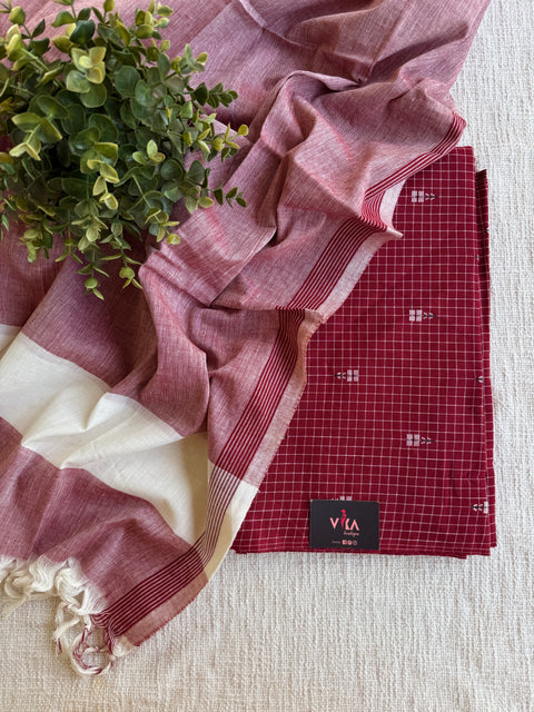 Checked pure cotton suit set