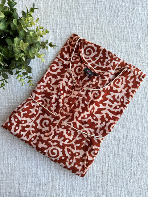 XL size batik printed cotton nighty