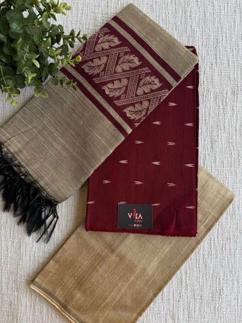 Silky slub bhutta weaving suit set