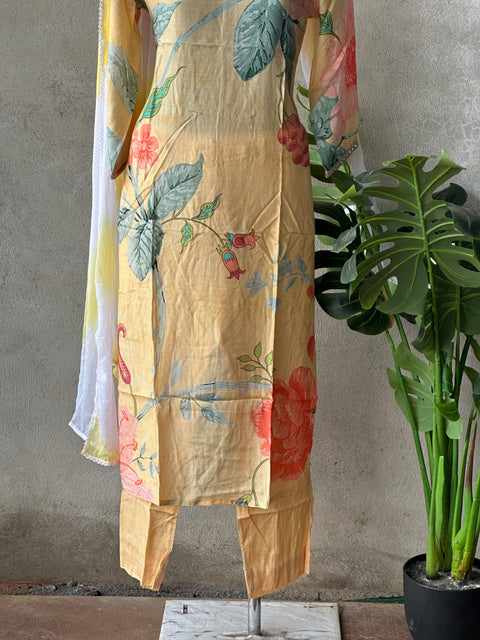 Digital printed muslin Ready suit set