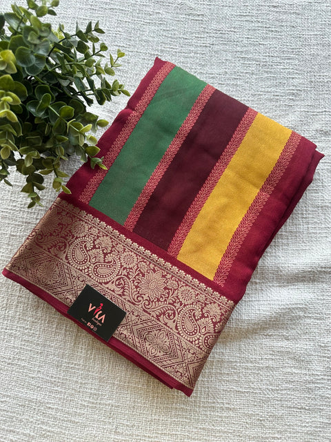 Multicoloured printed georgette saree