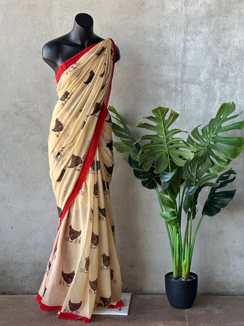 Printed super soft premium cotton saree