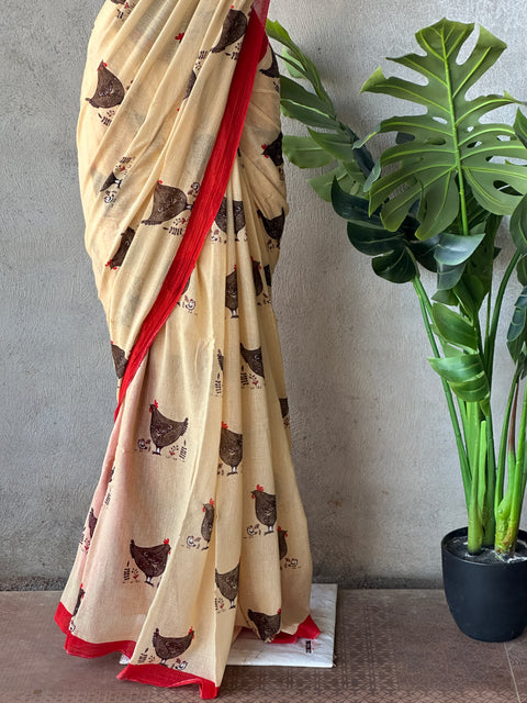 Printed super soft premium cotton saree