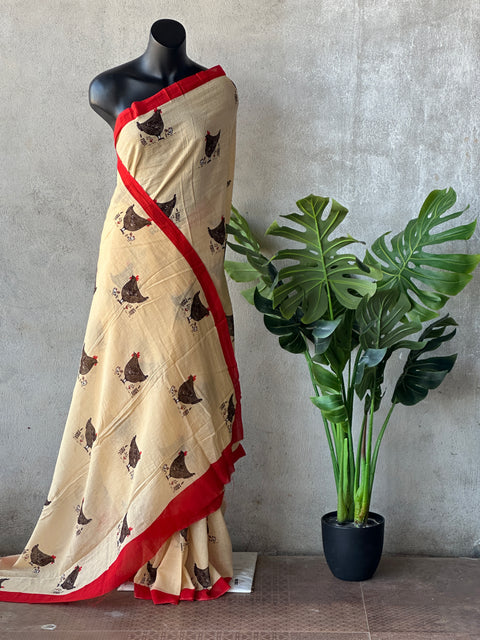 Printed super soft premium cotton saree