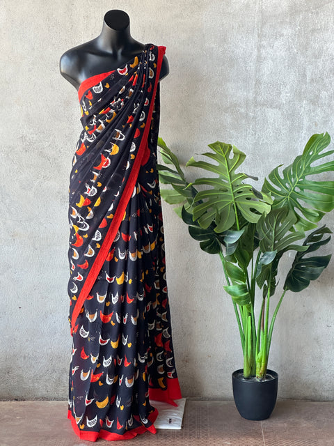 Printed super soft premium cotton saree