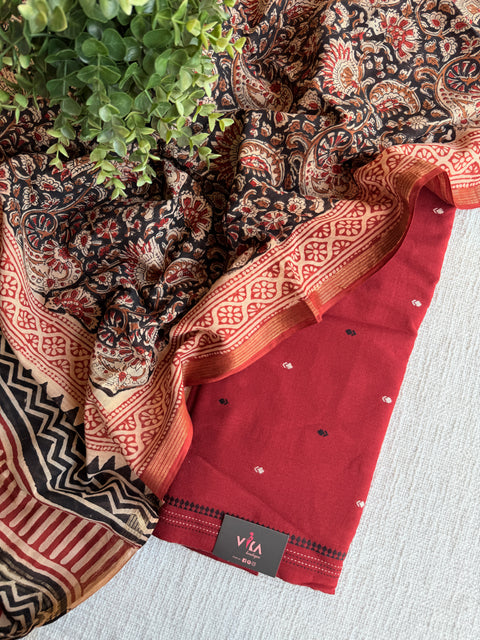 Bhutta weaving cotton suit set with cotton dupatta