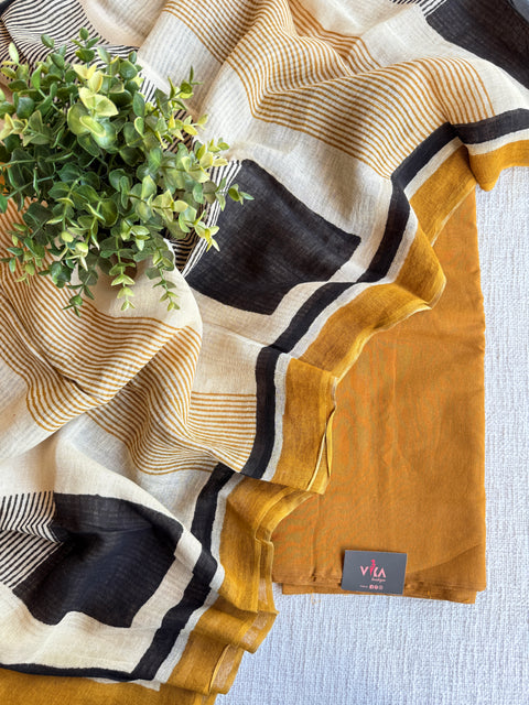 plain cotton suit set with linen dupatta