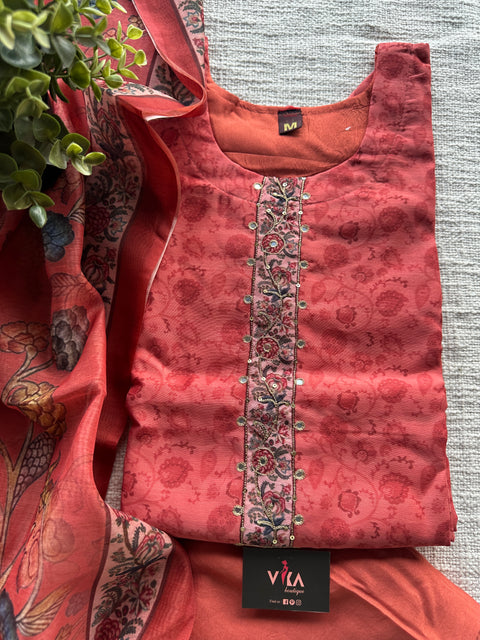 Printed chanderi cotton Ready set