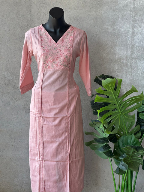 Neck embroidery plain cotton set