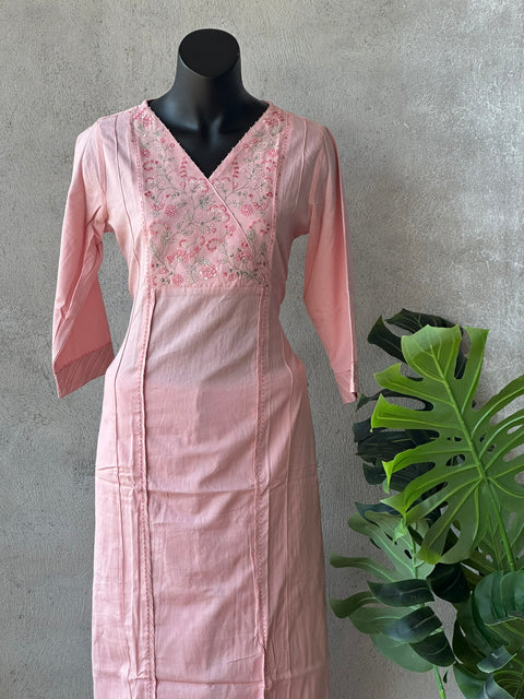 Neck embroidery plain cotton set