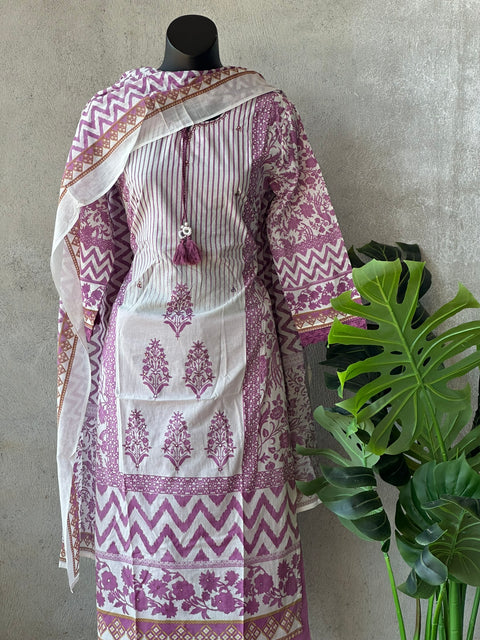 Karachi Printed cotton kurti pant set