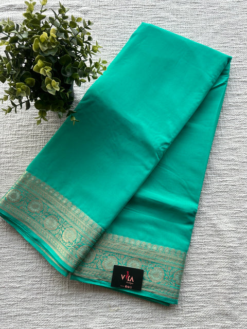 Weaving border semi georgette saree