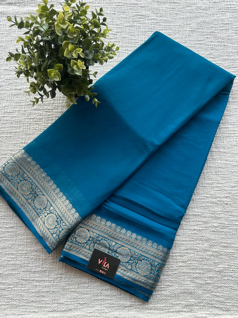 Weaving border semi georgette saree