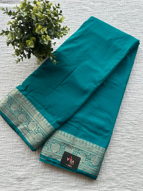 Weaving border semi georgette saree