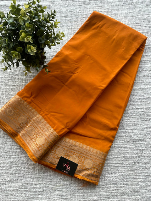 Weaving border semi georgette saree