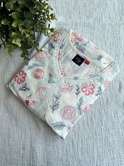 XXL Size Celebrity cotton Emb nighty