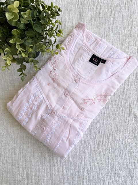 XL Size Celebrity cotton Emb nighty