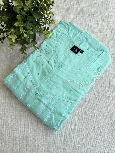 XL Size Celebrity cotton Emb nighty