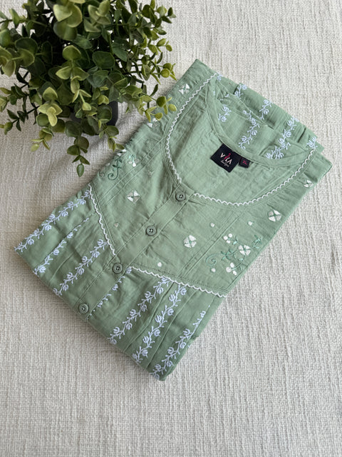 XL Size Celebrity cotton Emb nighty