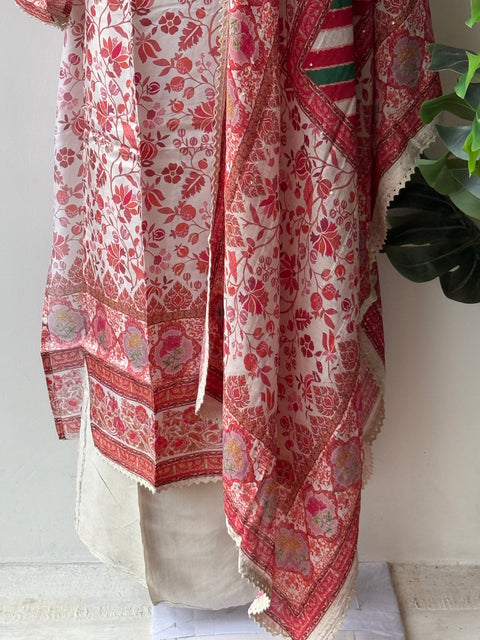 Semi stitched taby silk suit material