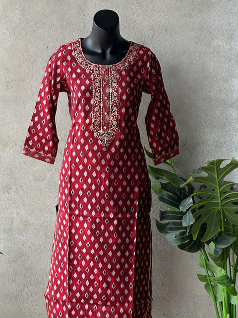 Printed modal silk kurta pant