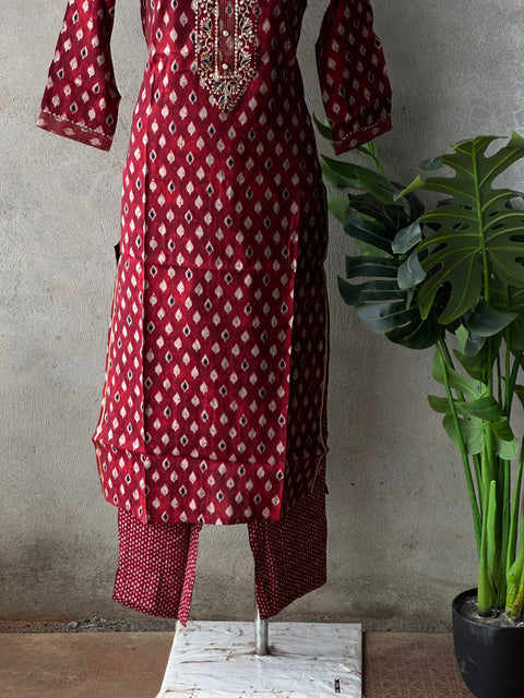 Printed modal silk kurta pant