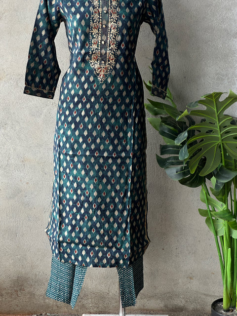 Printed modal silk kurta pant