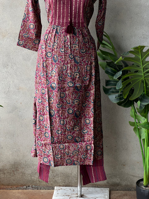 Printed modal silk kurta pant