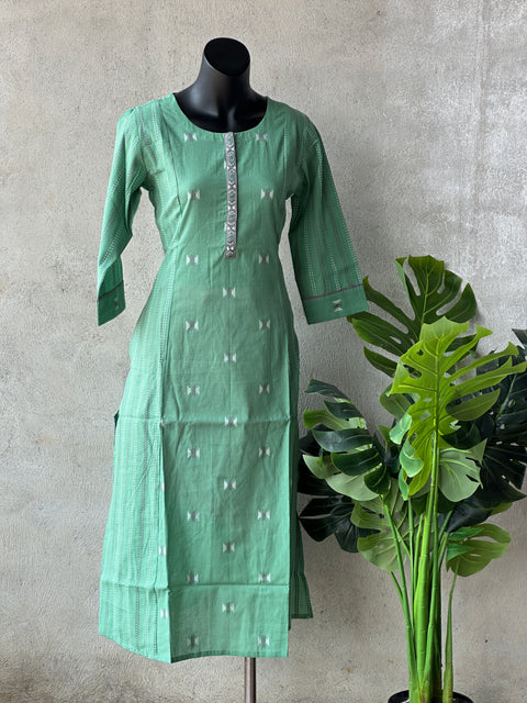 Mint green handloom cotton Kurti