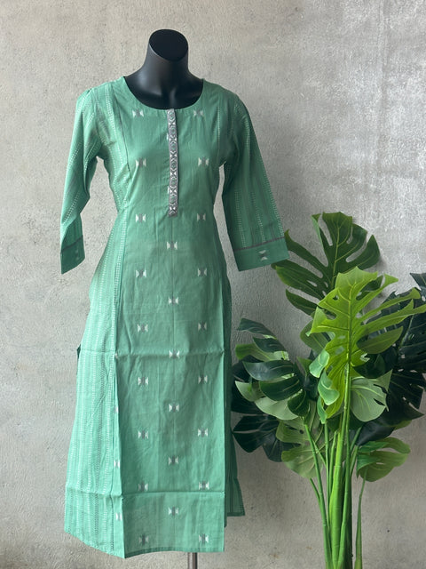 Mint green handloom cotton Kurti