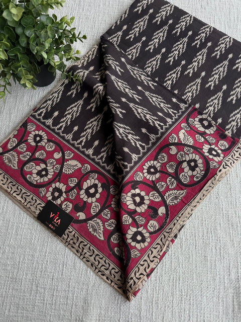 Kalamkari printed cotton saree