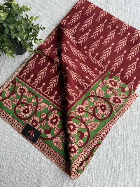 Kalamkari printed cotton saree