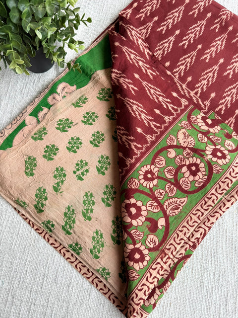 Kalamkari printed cotton saree