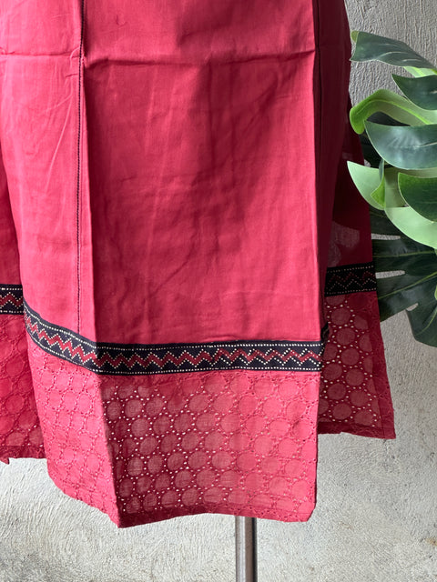 Dark pink A line pure cotton kurti