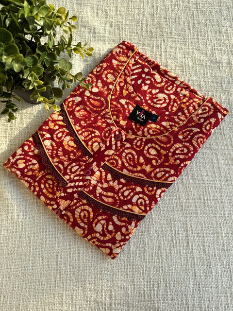 L size printed Batik cotton Nighty