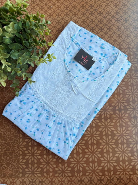 XL printed poly cotton nighty