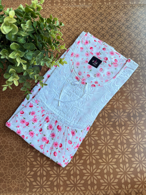 XL printed poly cotton nighty