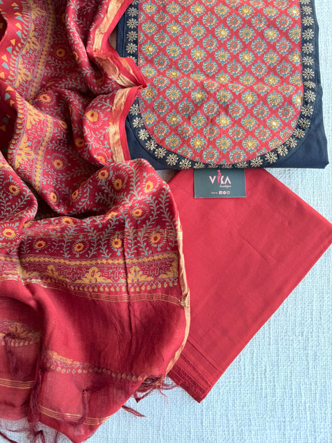 Yoke pattern cotton salwar material