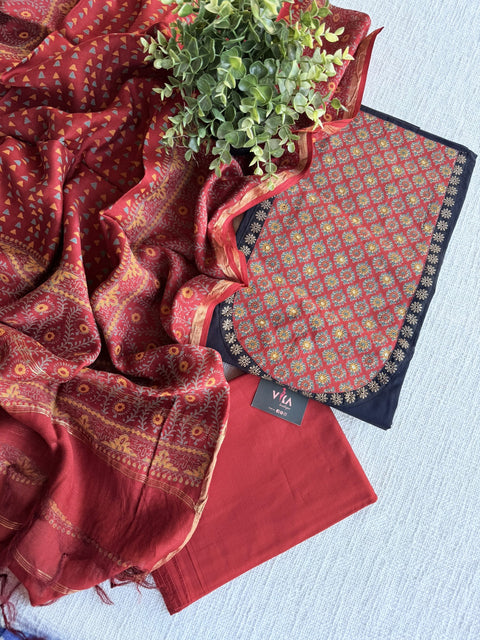 Yoke pattern cotton salwar material