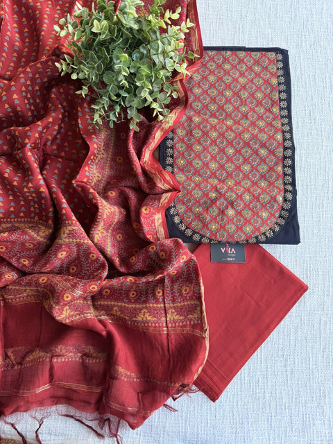 Yoke pattern cotton salwar material