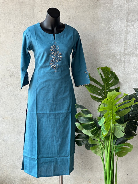 Applique work pure cotton kurti